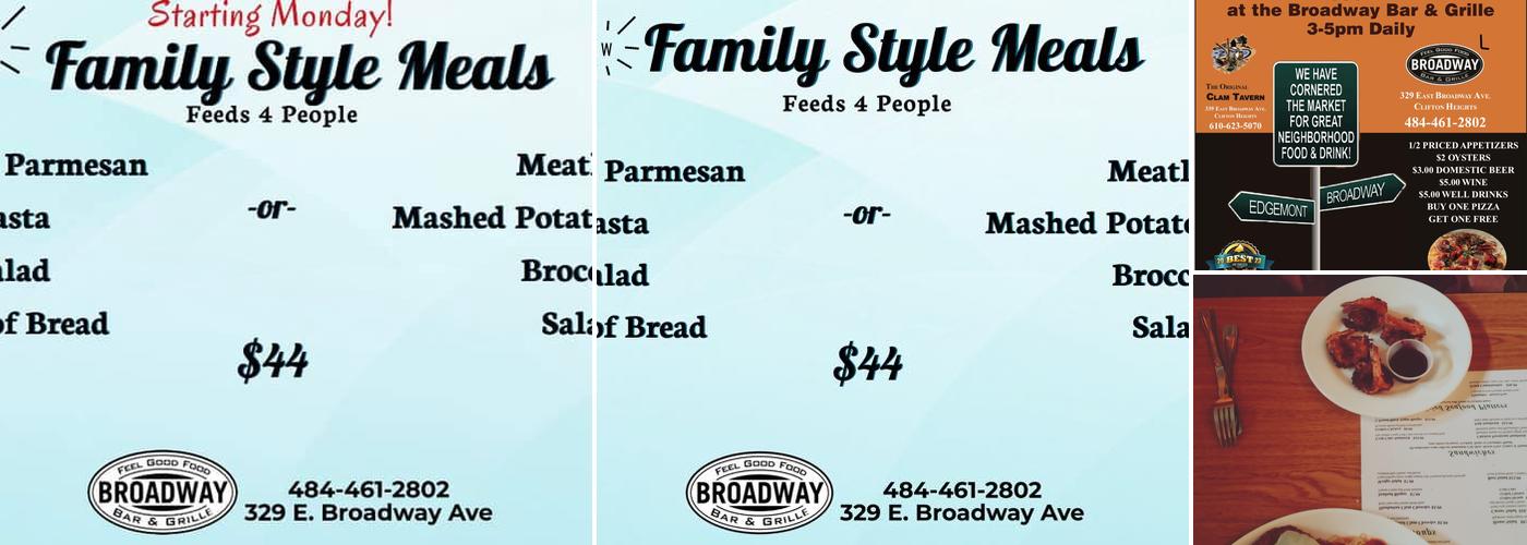 Broadway Bar & Grille Menu