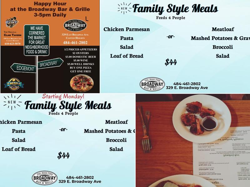 Broadway Bar & Grille Menu