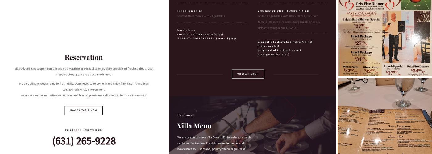 Villa Olivetti Menu