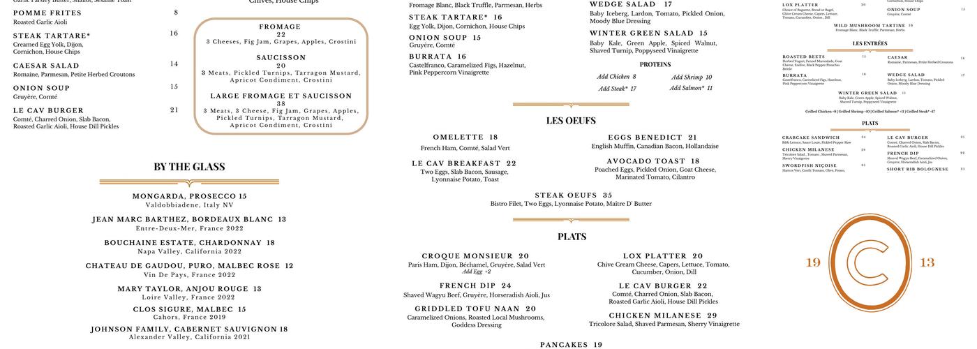 Le Cavalier Menu