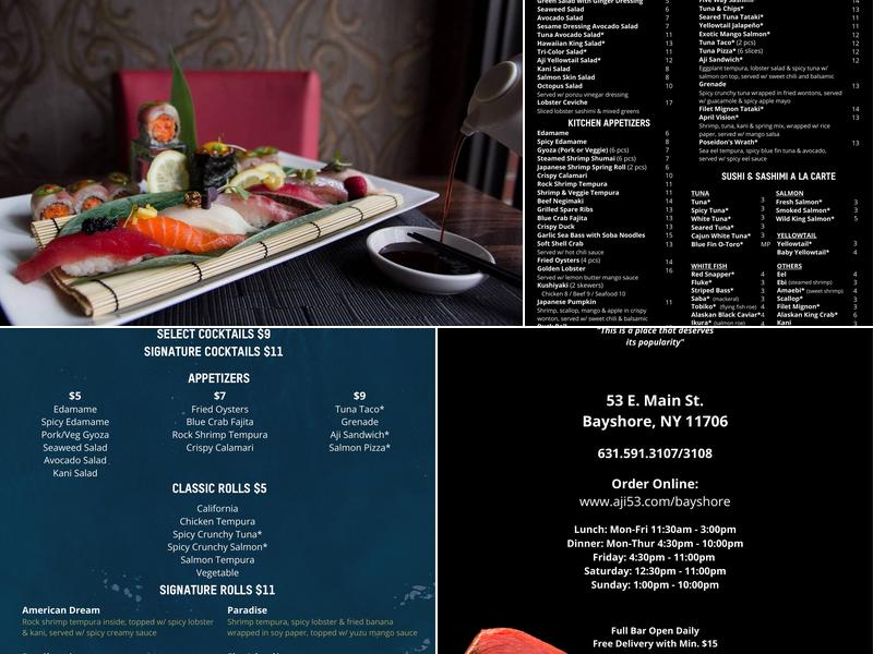 Aji 53 Services Menu