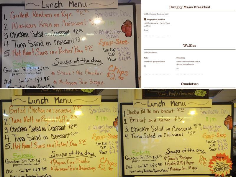 Homespun Coffee & Crafts Menu