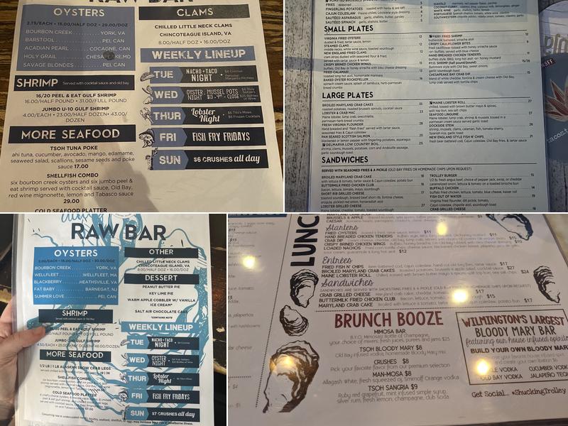 Trolley Square Oyster House Menu