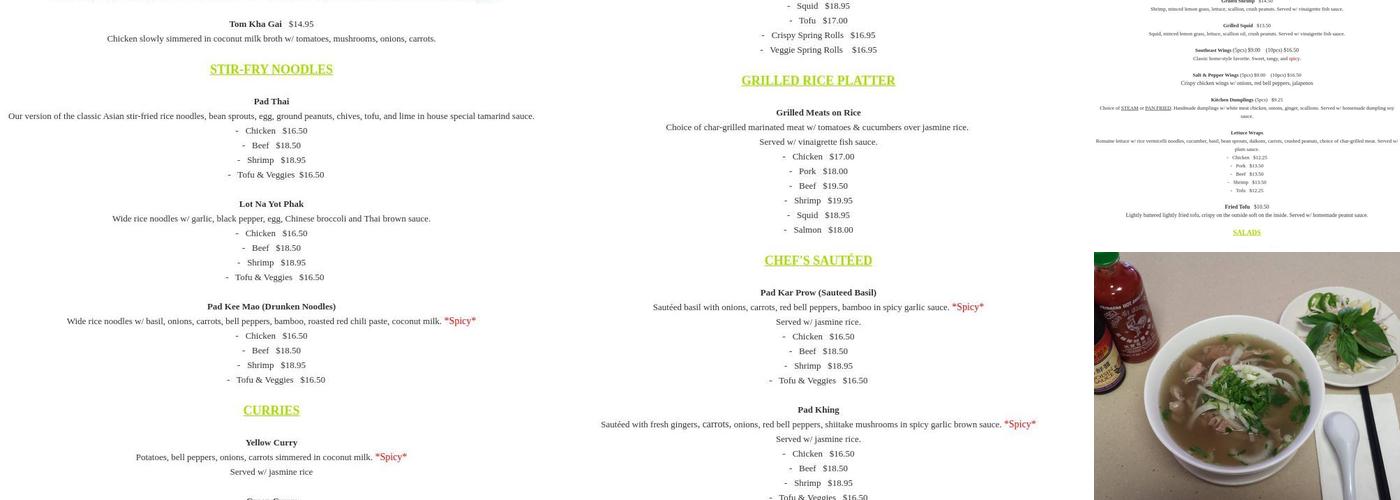 Southeast Kitchen Menu