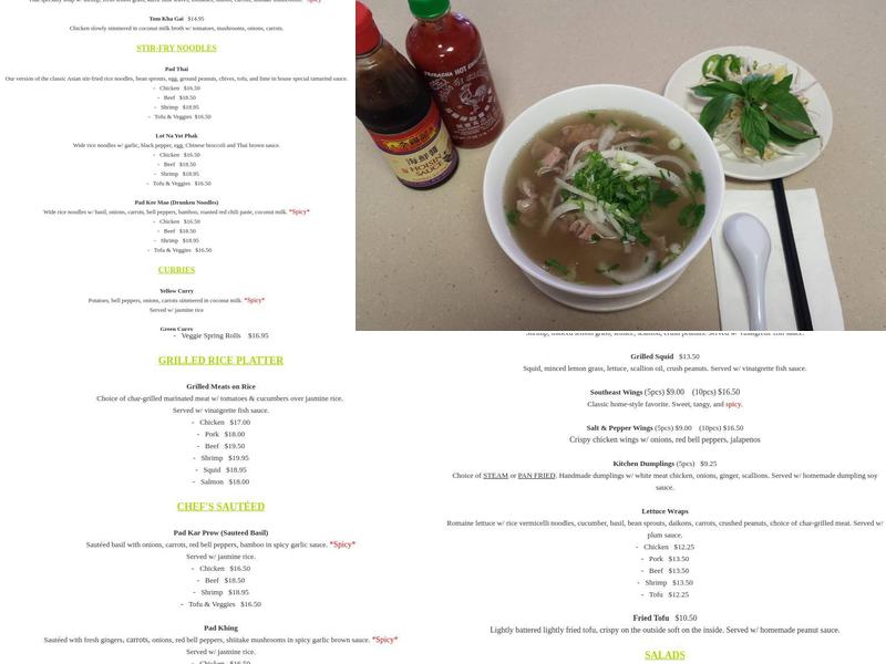 Southeast Kitchen Menu
