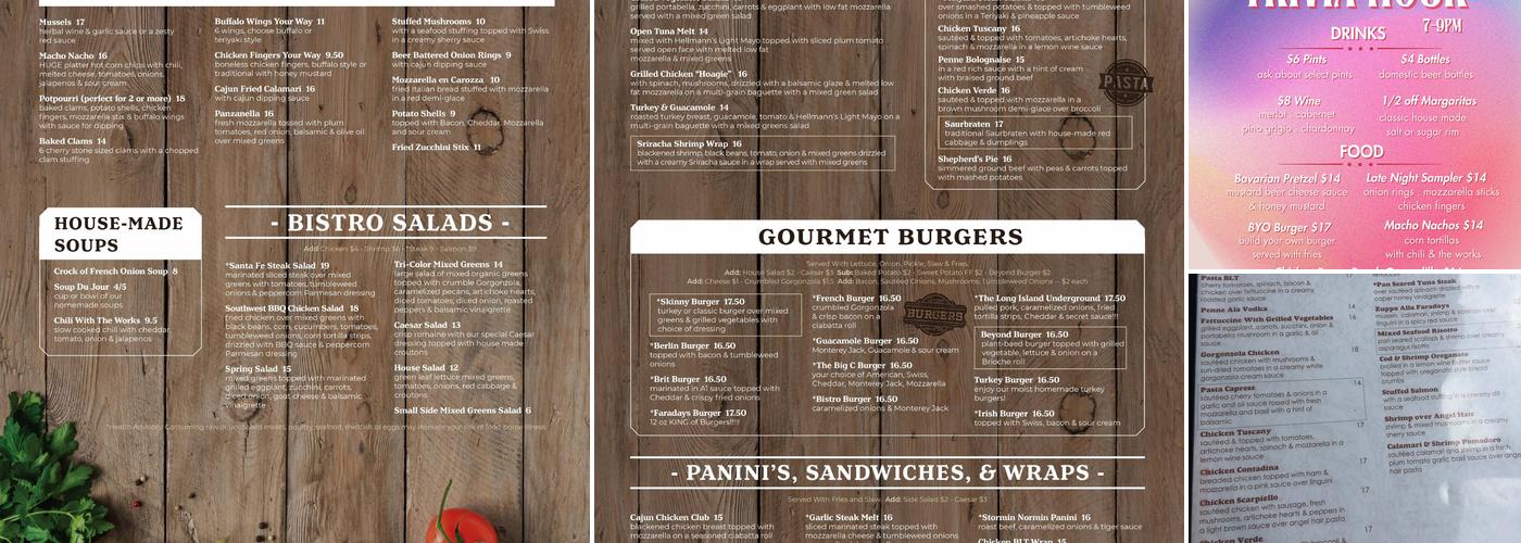 Faraday's Of Smithtown Menu