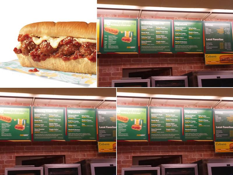 Subway Menu