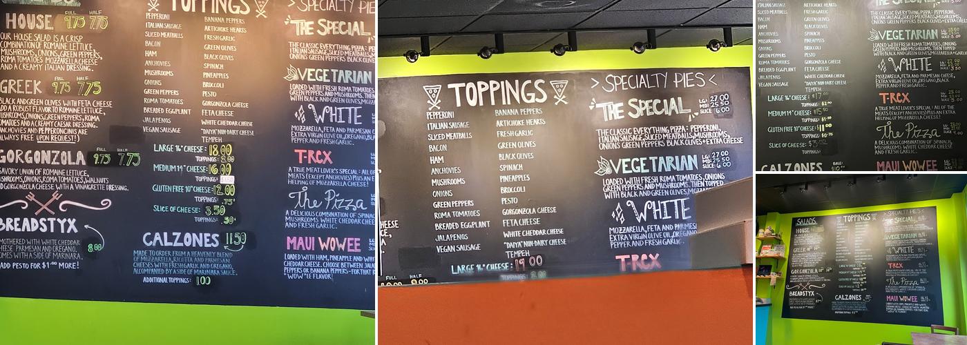 Moon River Pizza Menu