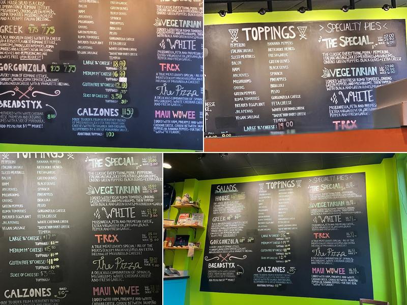 Moon River Pizza Menu