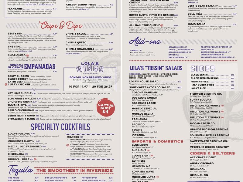 Lola's Burrito & Burger Joint Menu