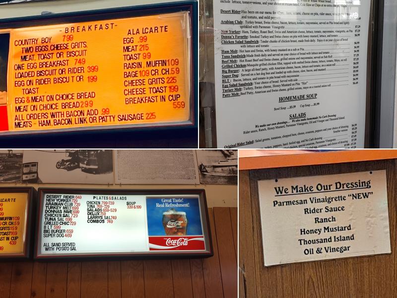 Desert Rider Sandwich Shop Menu