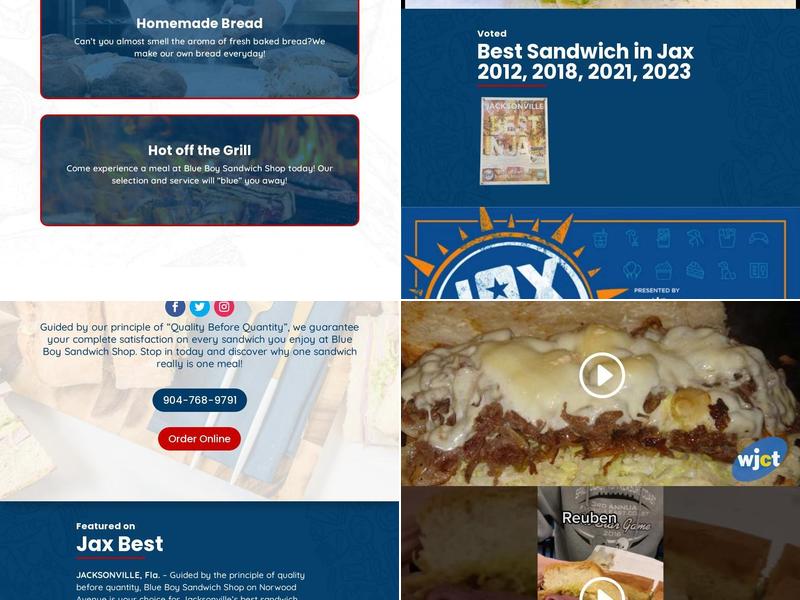 Blue Boy Sandwich Shop Menu