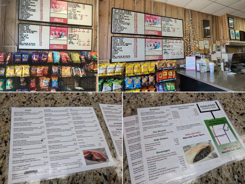 Goal Post Sandwich Shop Menu