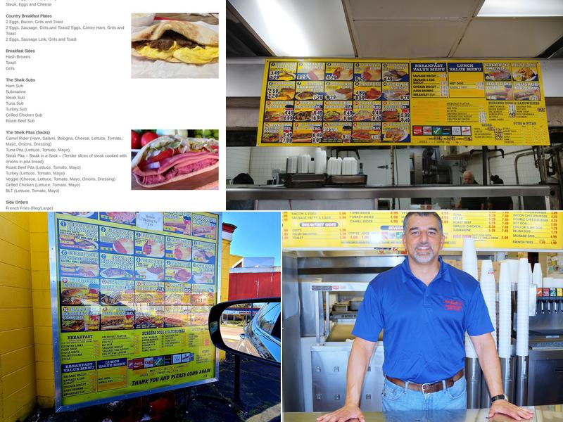 The Sheik Sandwiches and Subs Menu