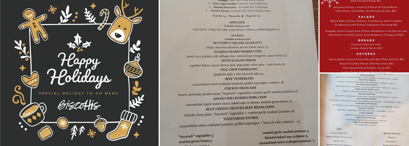 Biscottis Menu
