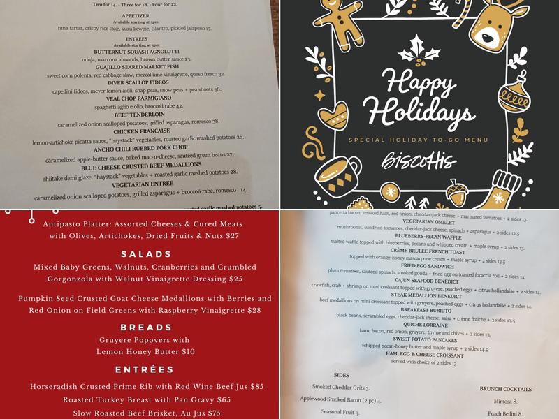 Biscottis Menu