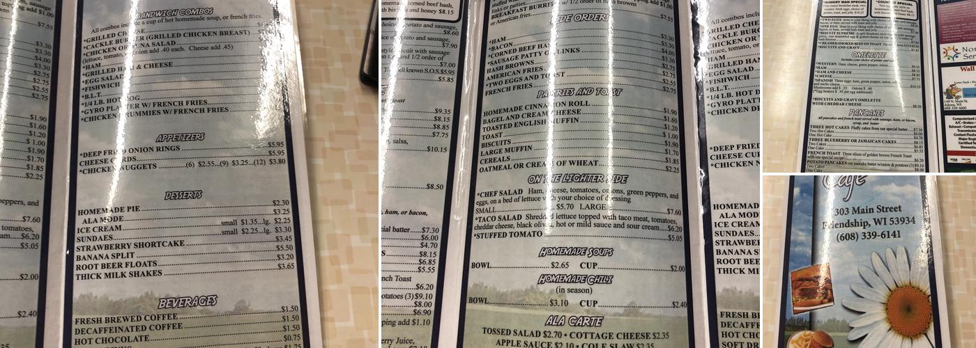 Friendship Cafe Menu