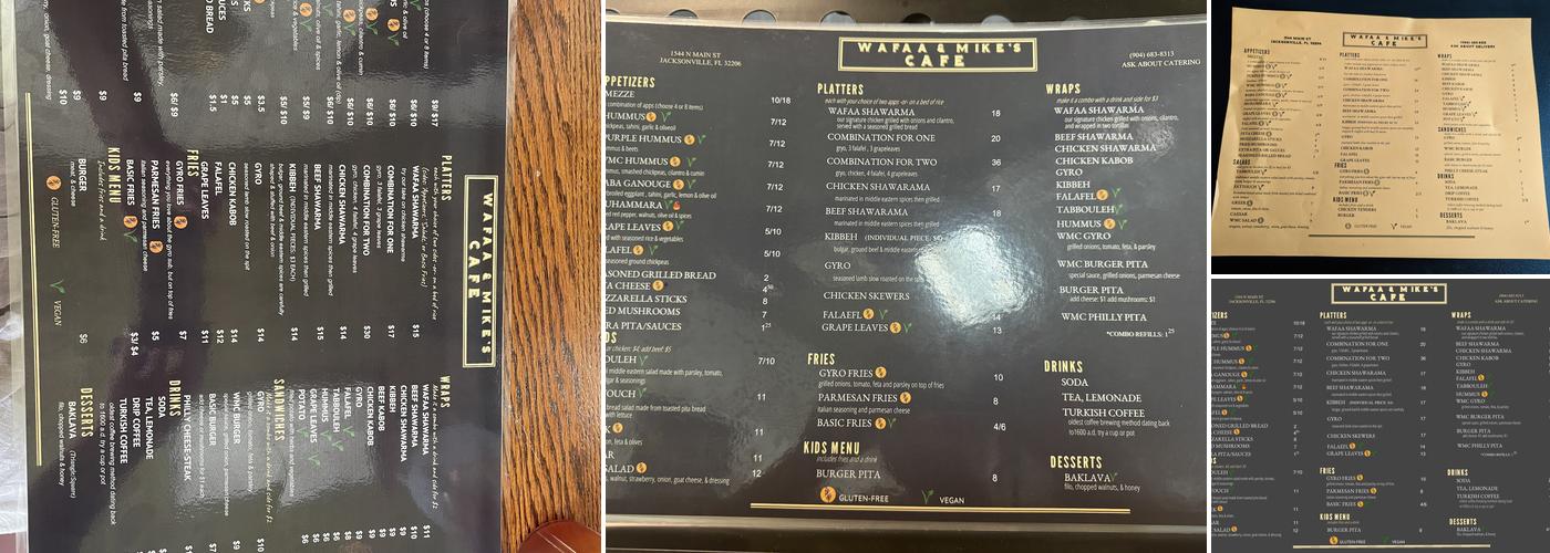 W.M.C Mediterranean Cuisine of Springfield Menu