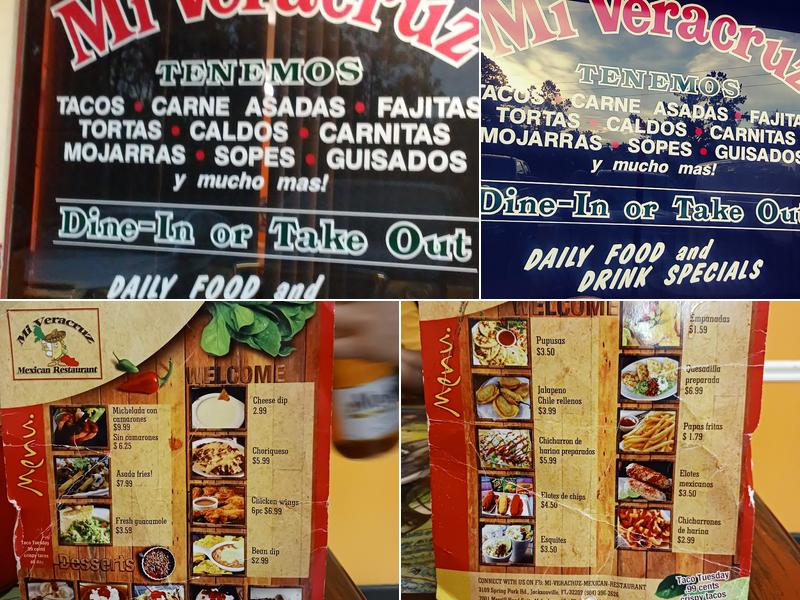 Mi Veracruz Menu