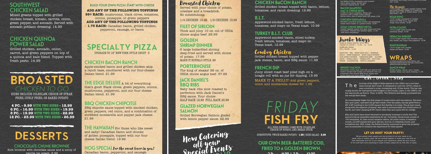 Edge-O-Dells Bar & Restaurant Menu