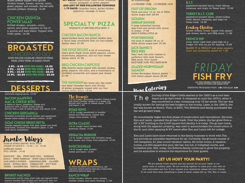 Edge-O-Dells Bar & Restaurant Menu