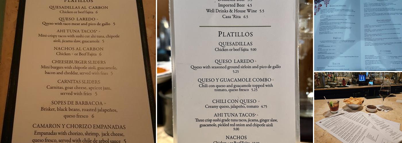 Cantina Laredo Menu