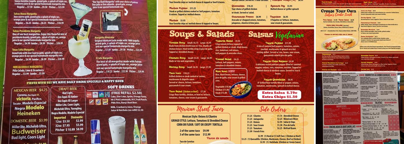 Salsas of Philips Highway Menu
