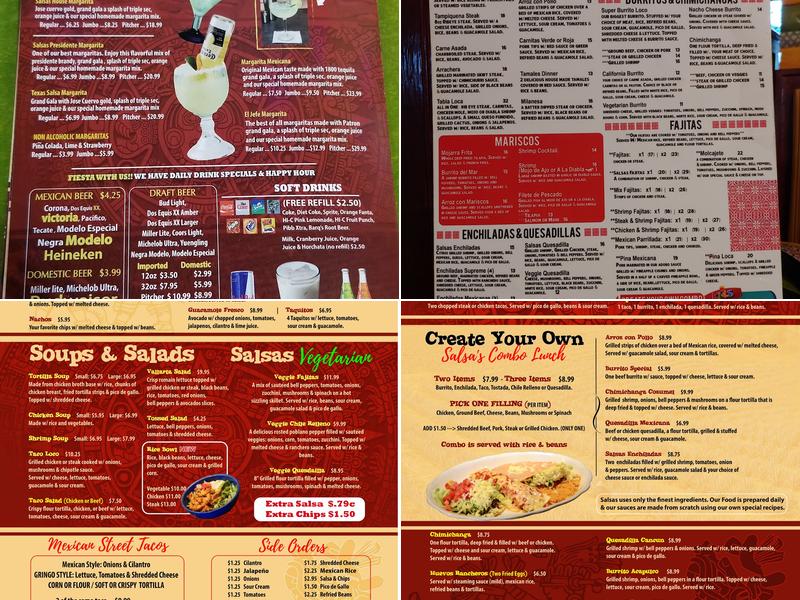 Salsas of Philips Highway Menu