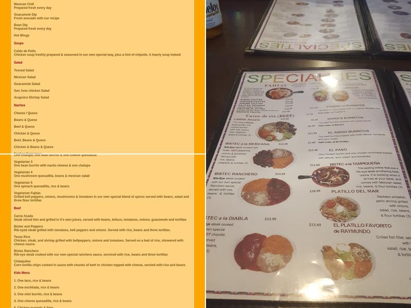 El Potro Mexican Restaurant Menu