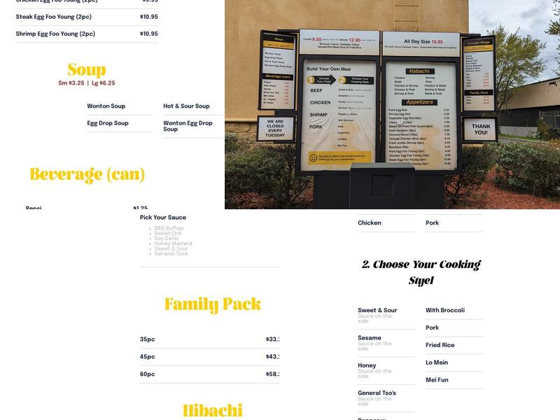Crazy Kitchen Menu