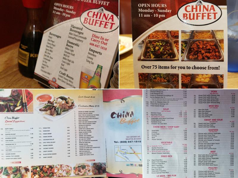 China Buffet Menu