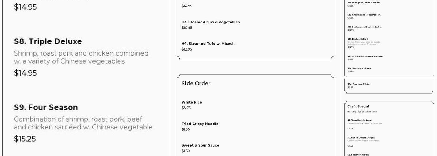 Quick Chinese Restaurant Menu