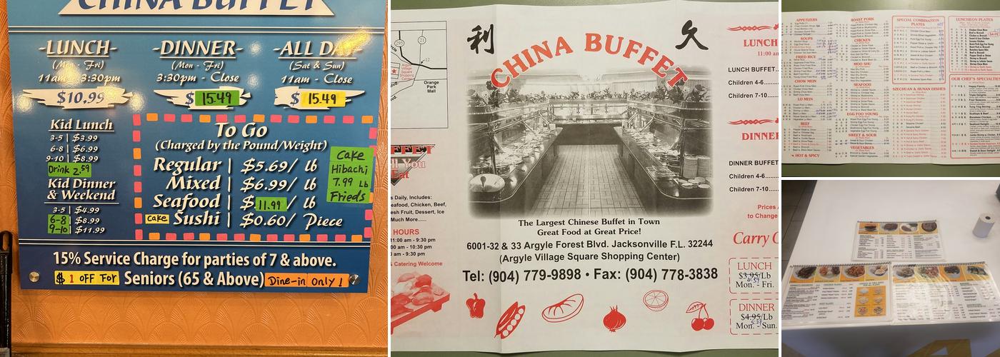 China Buffet Menu