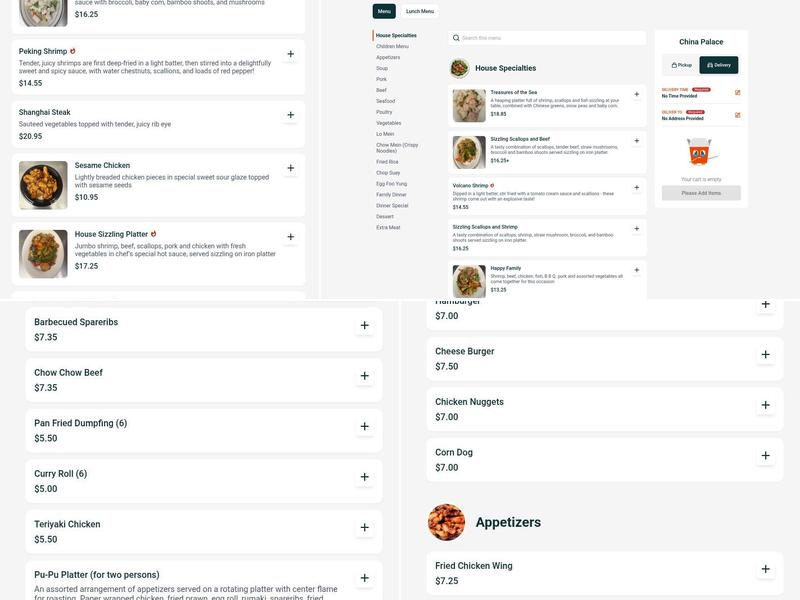 China Palace Restaurant Menu