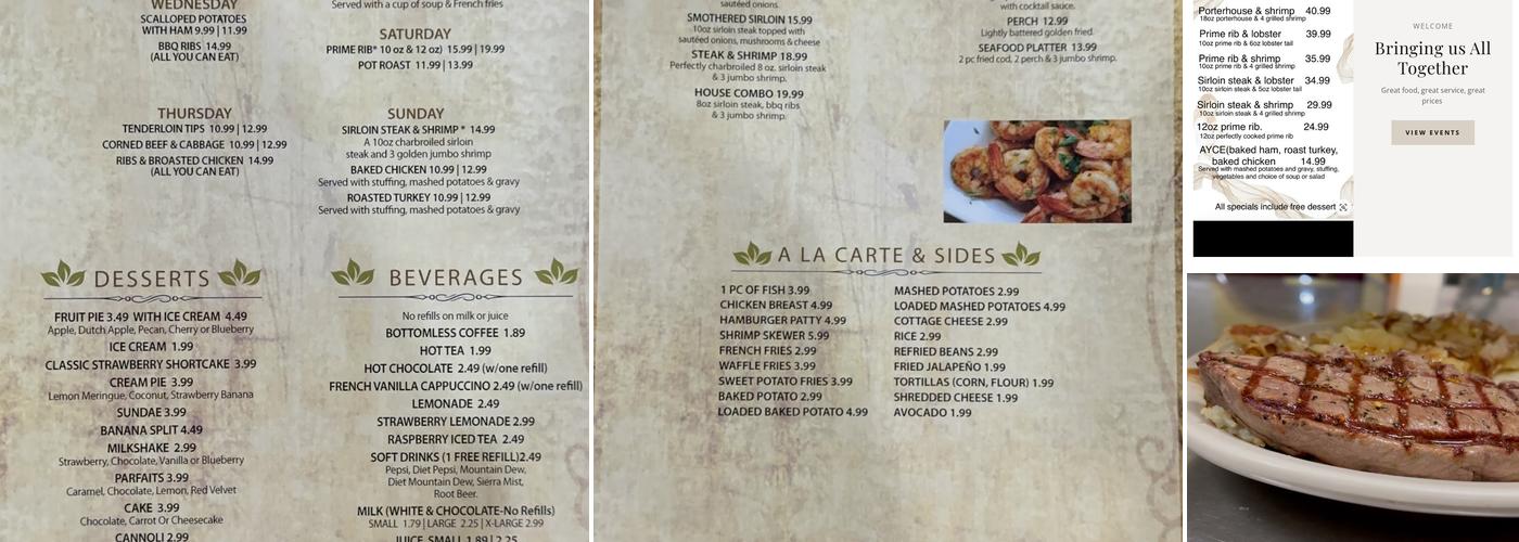 Grace's Restaurant Menu