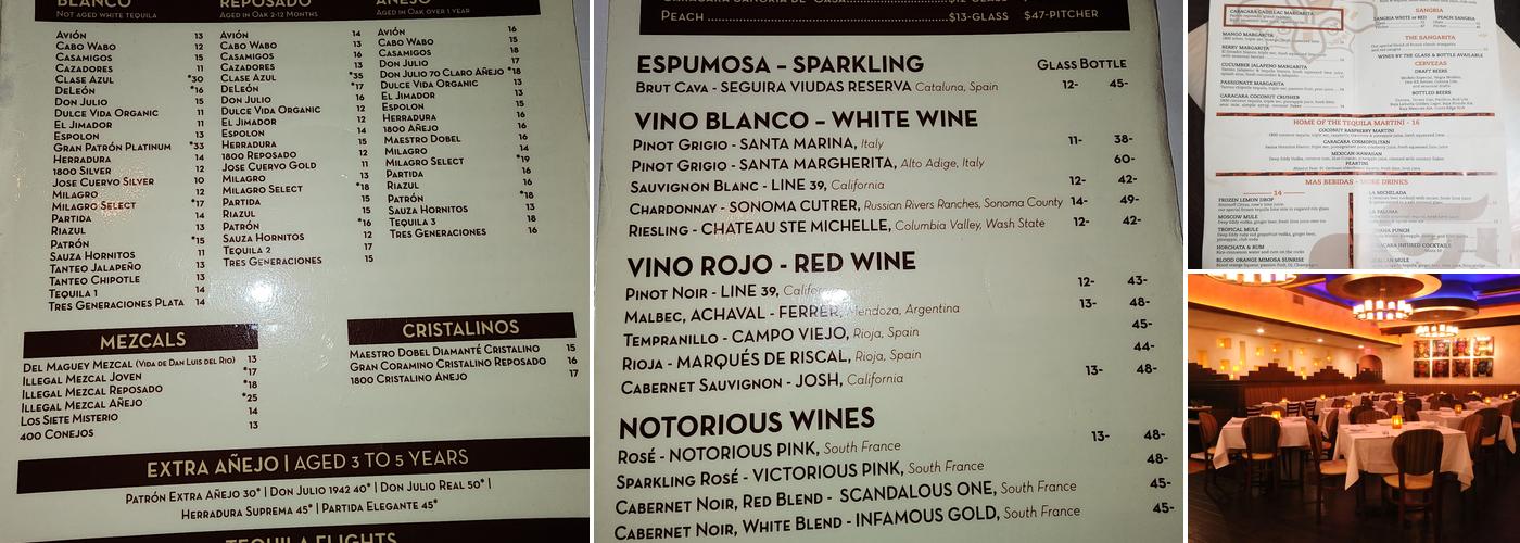 CaraCara Mexican Grill Menu