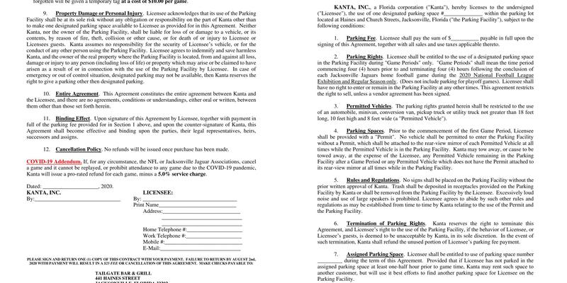 Tailgate Bar & Grill Menu