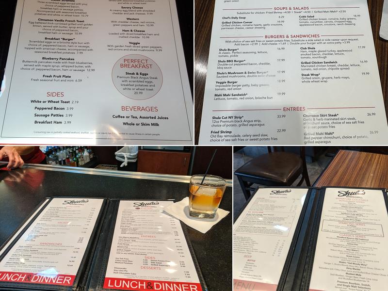 Shula's Bar & Grill Menu