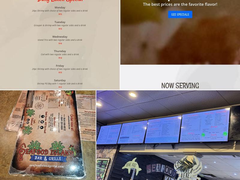 Seafood Island Bar & Grille Menu