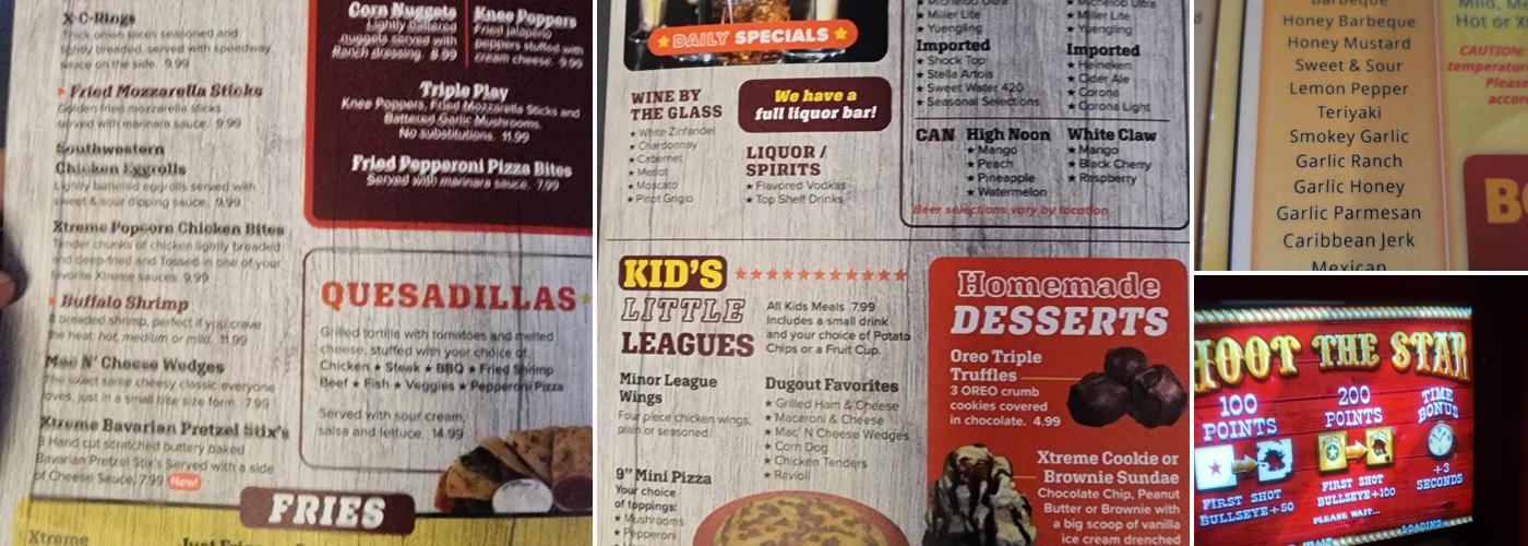 Xtreme Wings Sports Bar and Grille Menu