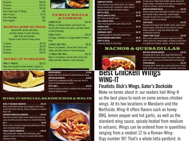 Wing-It Menu