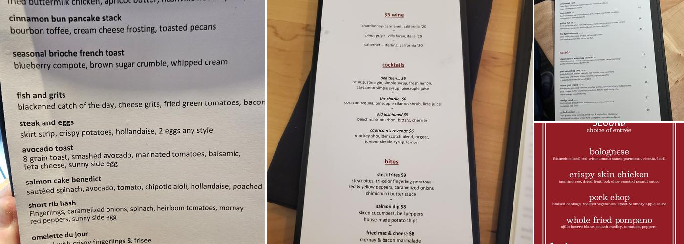 bb's restaurant and bar Menu