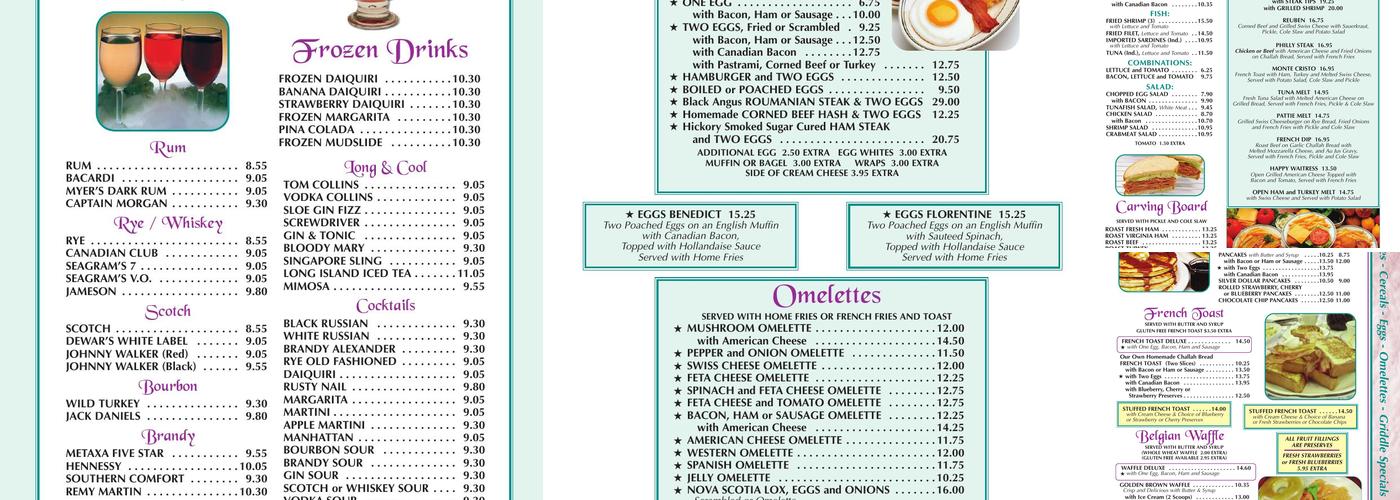 Airport Diner Menu