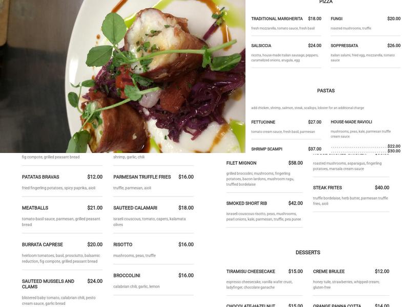 Taverna Menu
