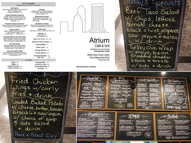 Atrium Cafe & Grill Menu