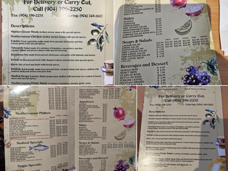 The Olive Tree Mediterranean Grille Menu