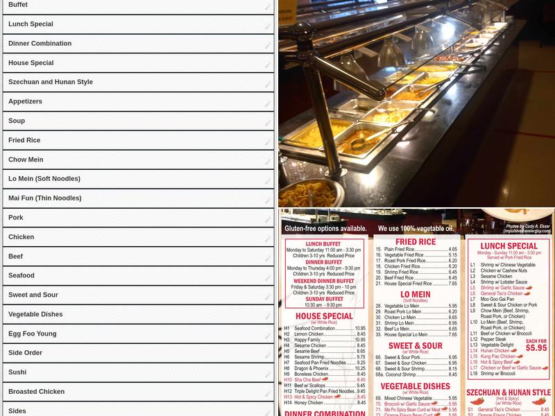 World Buffet Menu