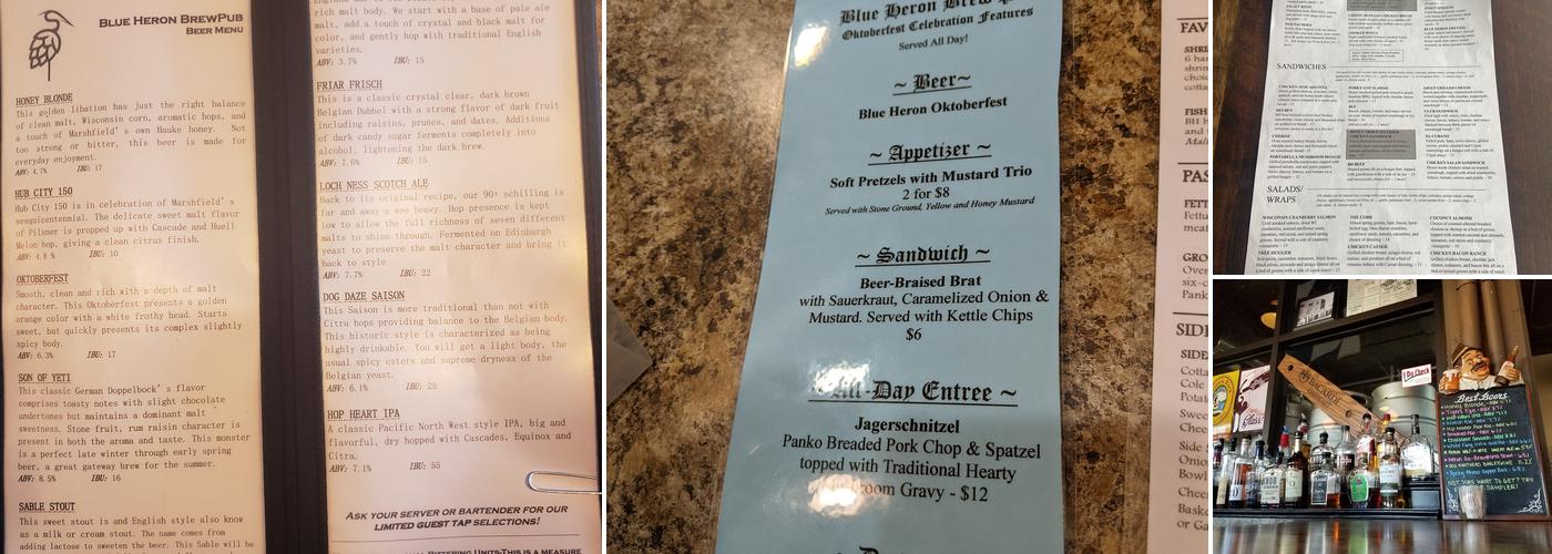 Blue Heron BrewPub Menu