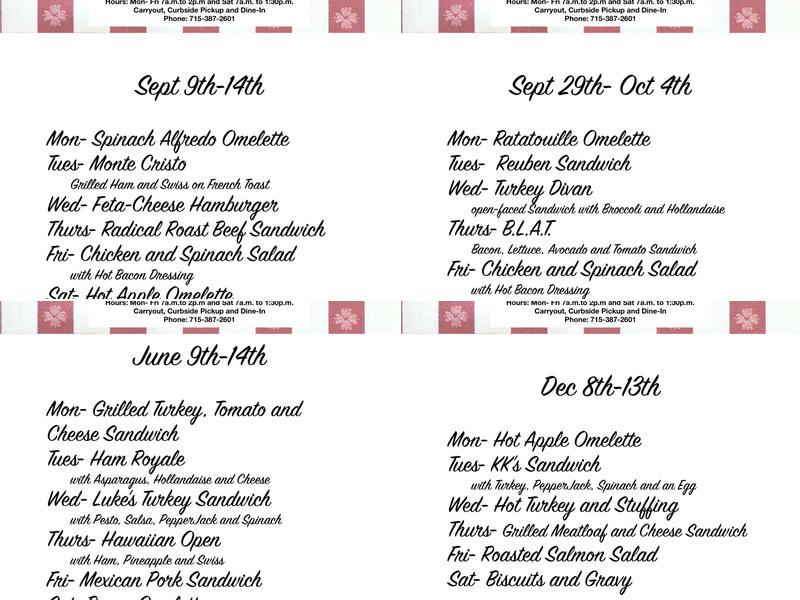 Kitchen Table Menu