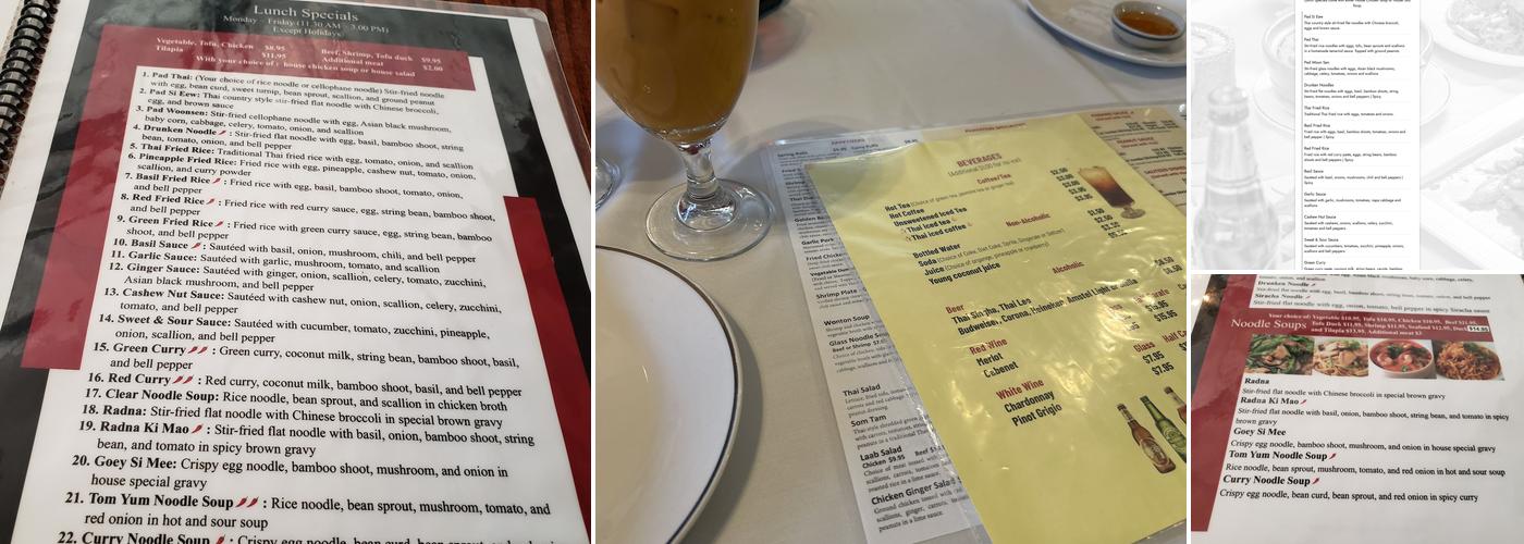 Phayathai Menu